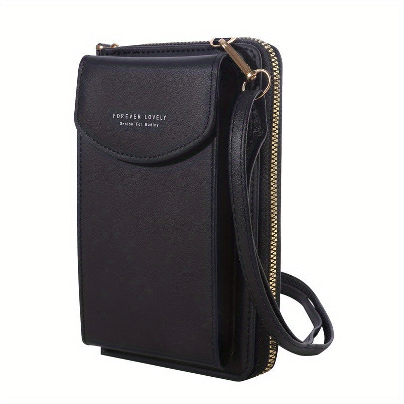 Faux Leather Long Wallet Women's Mini Crossbody Bag