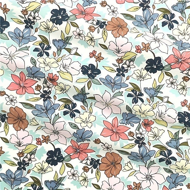 Pure Cotton Twill Fabric Small Floral Chrysanthemum Flare Flower