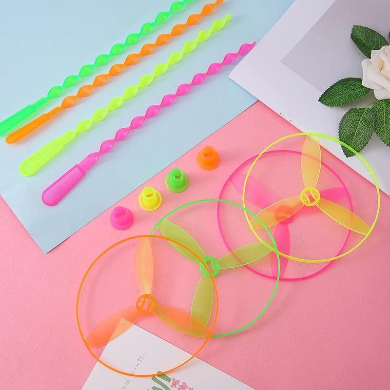 12pcs Hand Pushed Flying Saucer Toys Glow in the Dark & Neon Colors