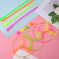 12pcs Hand Pushed Flying Saucer Toys Glow in the Dark & Neon Colors