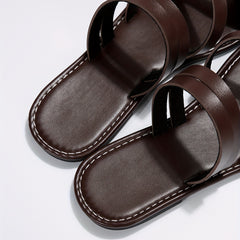 Women's Cross Straps Flat Sandals Slip On Open Toe Non Slip Slides Shoes