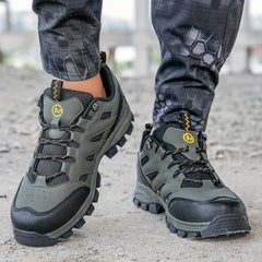 Men's Lace Up PU Leather Hiking Shoes Breathable Anti skid