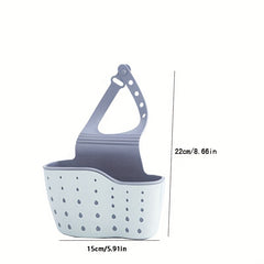 Adjustable Sink Drain Hanging Bag Kitchen Storage Rack Faucet Sponge Double Laye