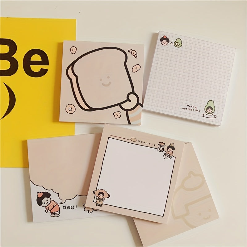 Student Cartoon Bread Notes 8x8cm Memo Note Paper