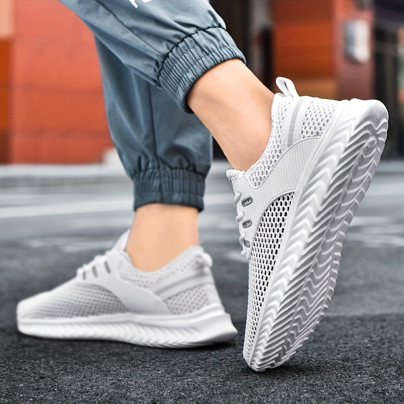 PLUS SIZE Men's Solid Breathable Sneakers Comfy Non Slip Shoes