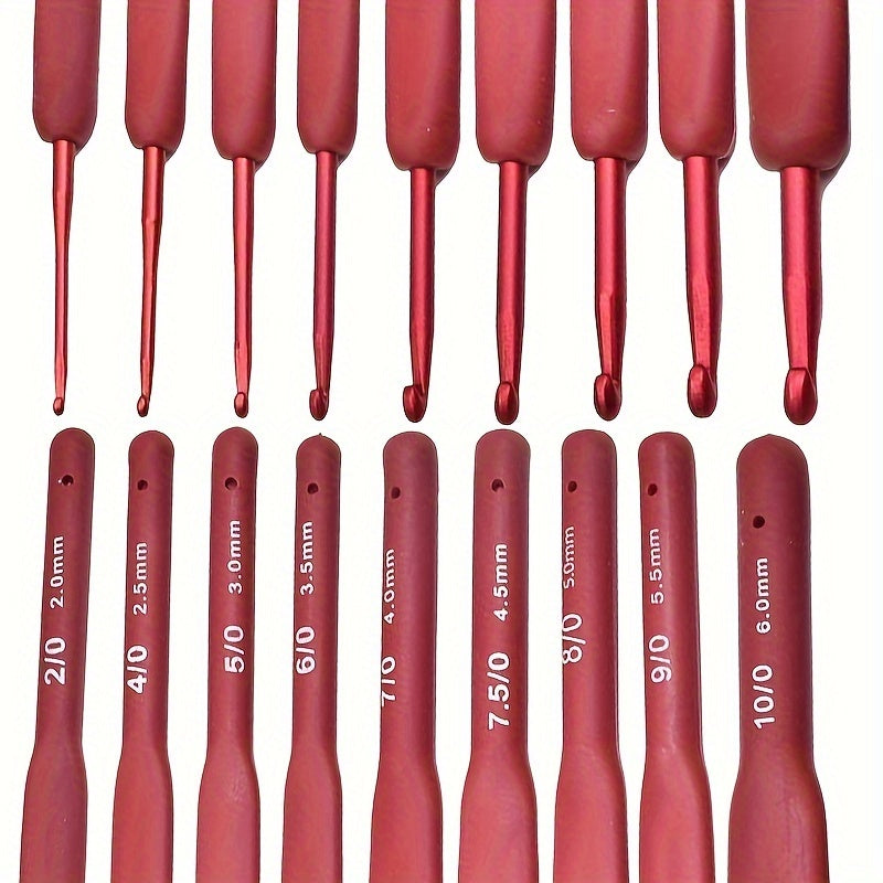 High Coloured Handle Crochet Hook For Arthritic Hands With Stitch Markers