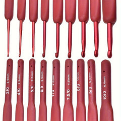 High Coloured Handle Crochet Hook For Arthritic Hands With Stitch Markers