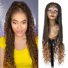 86 36 Cm Full Lace Frontal Knotless Box Braids Wig