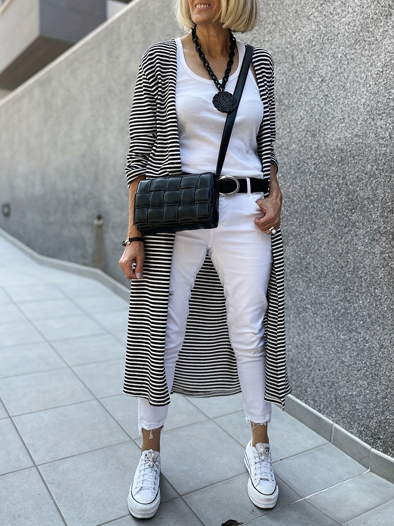 Striped Long Sleeve Cardigan