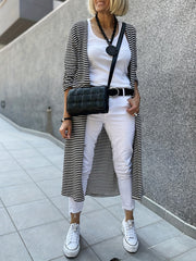 Striped Long Sleeve Cardigan