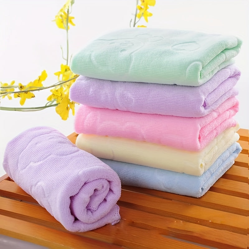 2pcs Microfiber Washcloth Handkerchiefs Soft Absorbent Towel for Home Bathroom