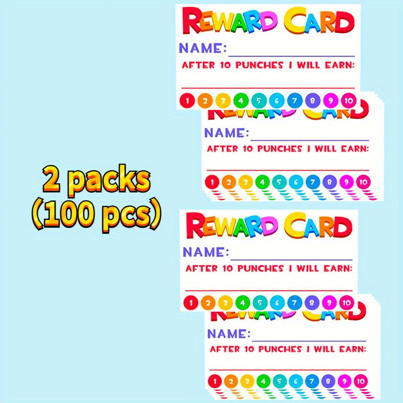 50-100 Pack Rewards & Punch Cards for Students, Teachers, Classroom