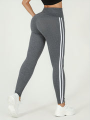 Women's Striped High Waist Leggings for Workout Running