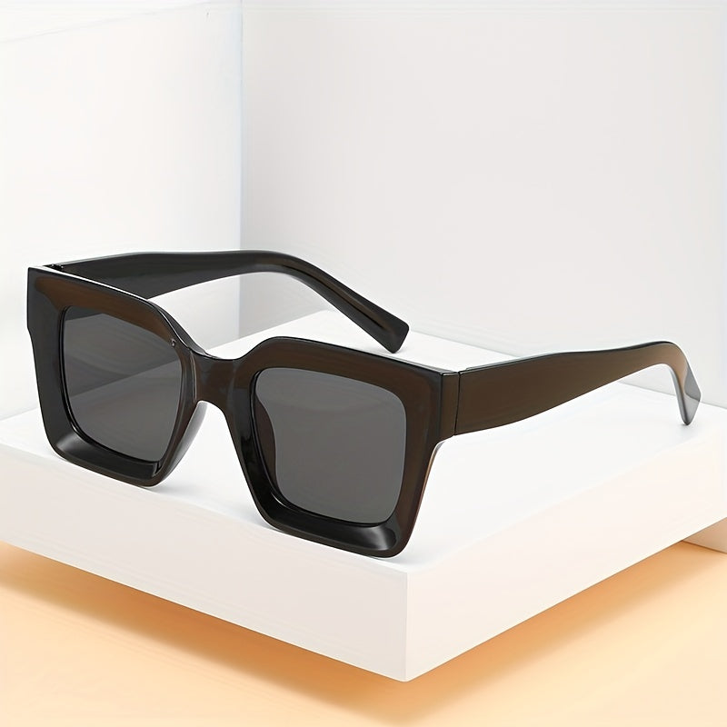 Men's Large Square Frame PC Sunglasses with Anti-pressure Paper Box