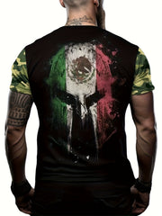 Helmet Pattern Print Men's Short Sleeve T-shirt Graphic Tee
