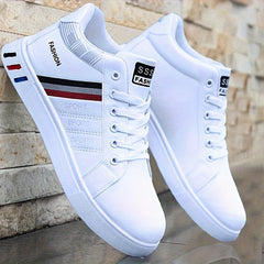 PLUS SIZE Men's Solid Skate Shoes Comfy Non Slip Casual Lace Up Sneakers