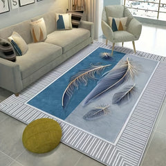 Abstract Feather Kitchen Rug Modern Nordic Geometric Pattern Indoor Mat