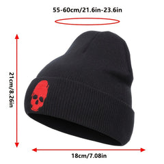 Skull Embroidered Knitted Hat for Men