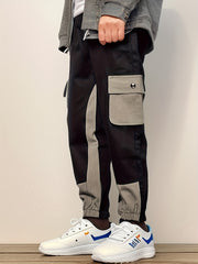 Cotton Drawstring Cargo Pants Men's Work Pants