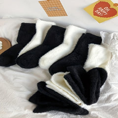 6 Pairs Girls Kids Fleece Warm Winter Crew Socks