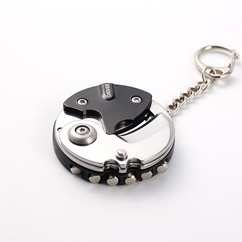 Men's Stainless Steel Keychain with Coin Holder