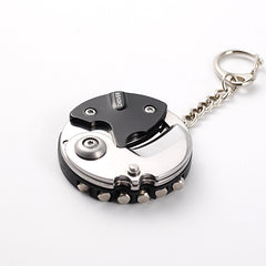 Men's Stainless Steel Keychain with Coin Holder