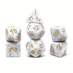 7pcs Stone Style Dice Board Game Dice Polyhedral RPG Dice