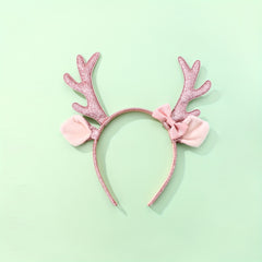 Deer Horn Bow Headwear Girl Headband Christmas Halloween Gift