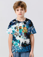 3D Print Boy's Casual Tees Short Sleeve Crew Neck T shirt Kids Summer Sports