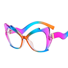 Rainbow Cat Eye Clear Lens Glasses For Women - Light Blocking Glasses