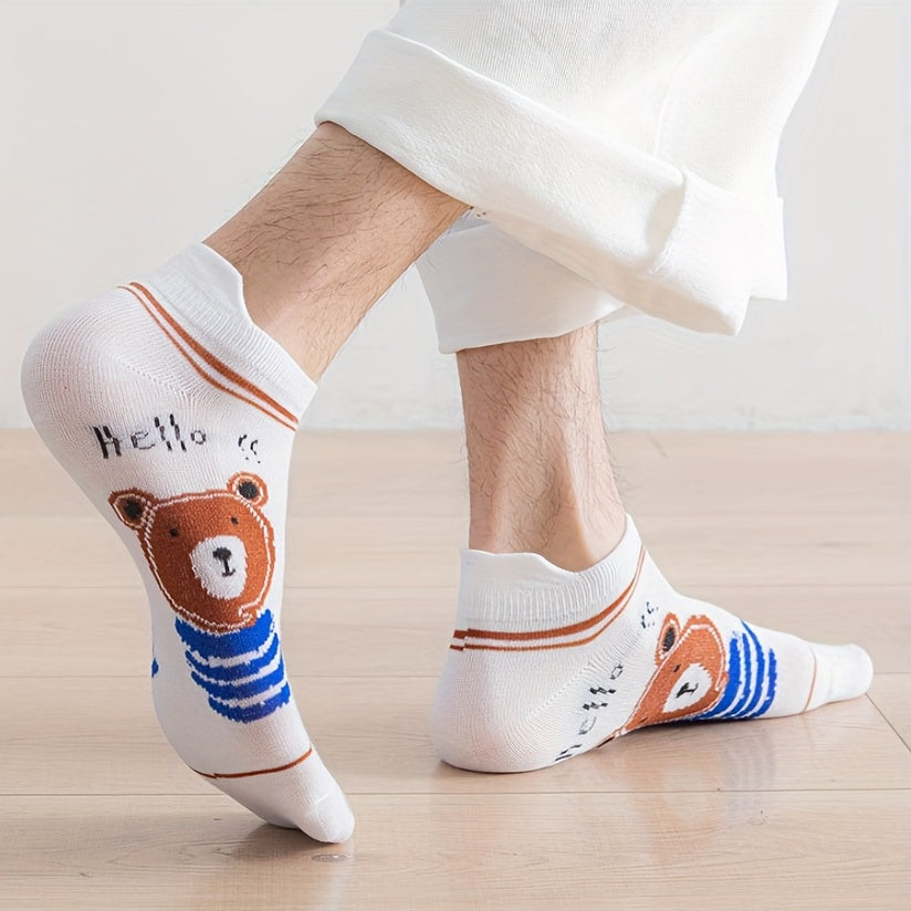Boys Cartoon Animal Boat Socks Cotton Low Cut Ankle Socks