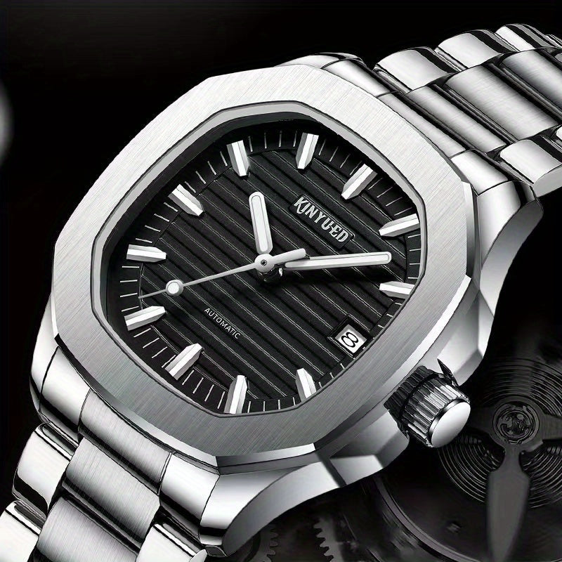 Boys Casual Mechanical Watch Stainless Steel Strap Waterproof