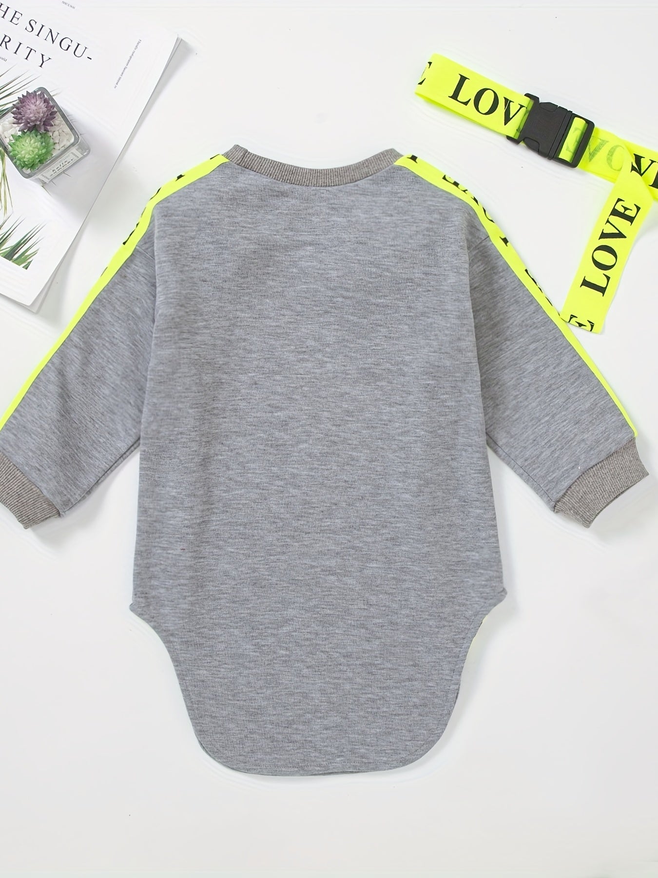 Girls' Side Taping Crew Neck Buckle Belt Dress For Party Going Out