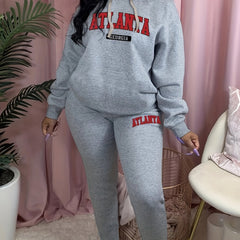 Letter Print Hoodie & Joggers Set