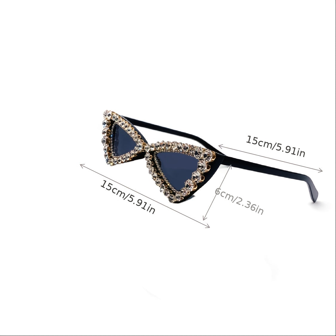 Rhinestone Triangle Sunglasses UV400