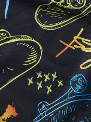 Boys Letter & Skateboard Print Shorts Soft Comfortable for Sum