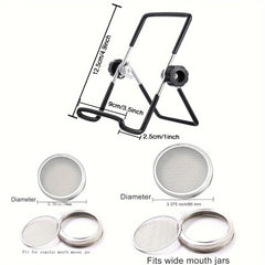 Mason Jar Sprouting Stands & Lids for Regular & Wide Mouth Jars