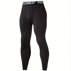 Men's Alphabets Pattern Compression Pants for Outdoor Fitness