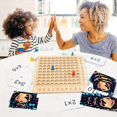 Wooden Montessori Multiplication Board Game Educational Toy