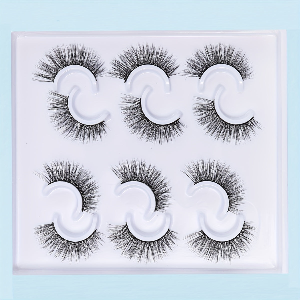 6 Pairs 5D Winged End Eye Elongated Eyelashes Natural Curly Cat Eye Lashes
