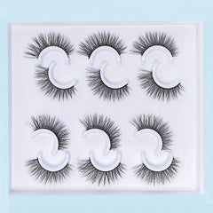 6 Pairs 5D Winged End Eye Elongated Eyelashes Natural Curly Cat Eye Lashes Fox E