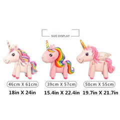 3D Rainbow Pony Aluminum Film Balloon Birthday Party Decoration Cartoon Unicorn