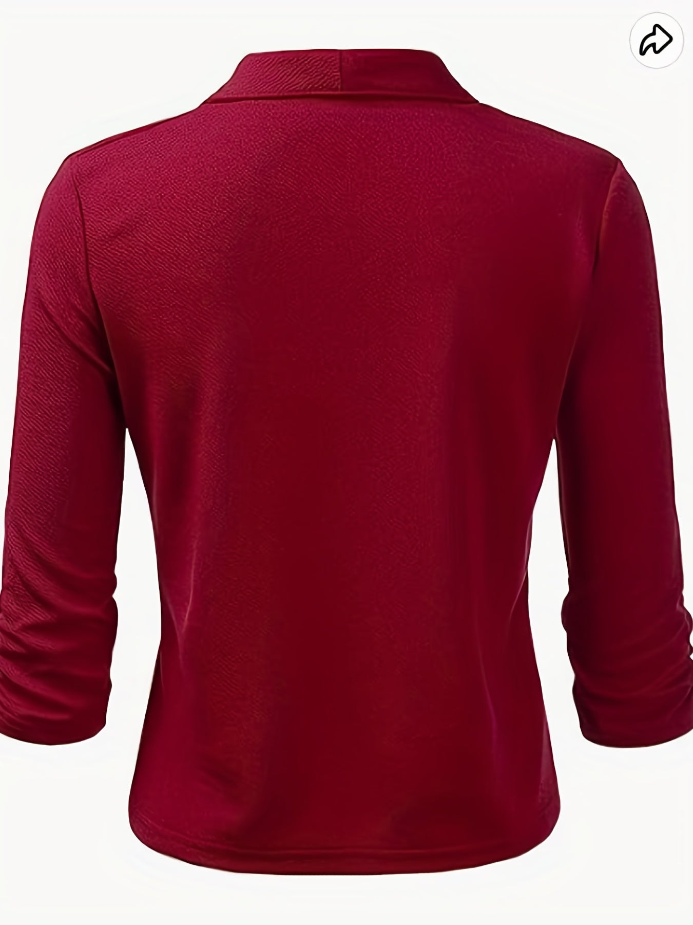 Solid Open Front Blazer Lapel Long Sleeve Blazer