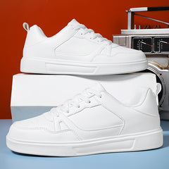 Men's Lace-Up PU Leather Skate Shoes Good Traction Breathable