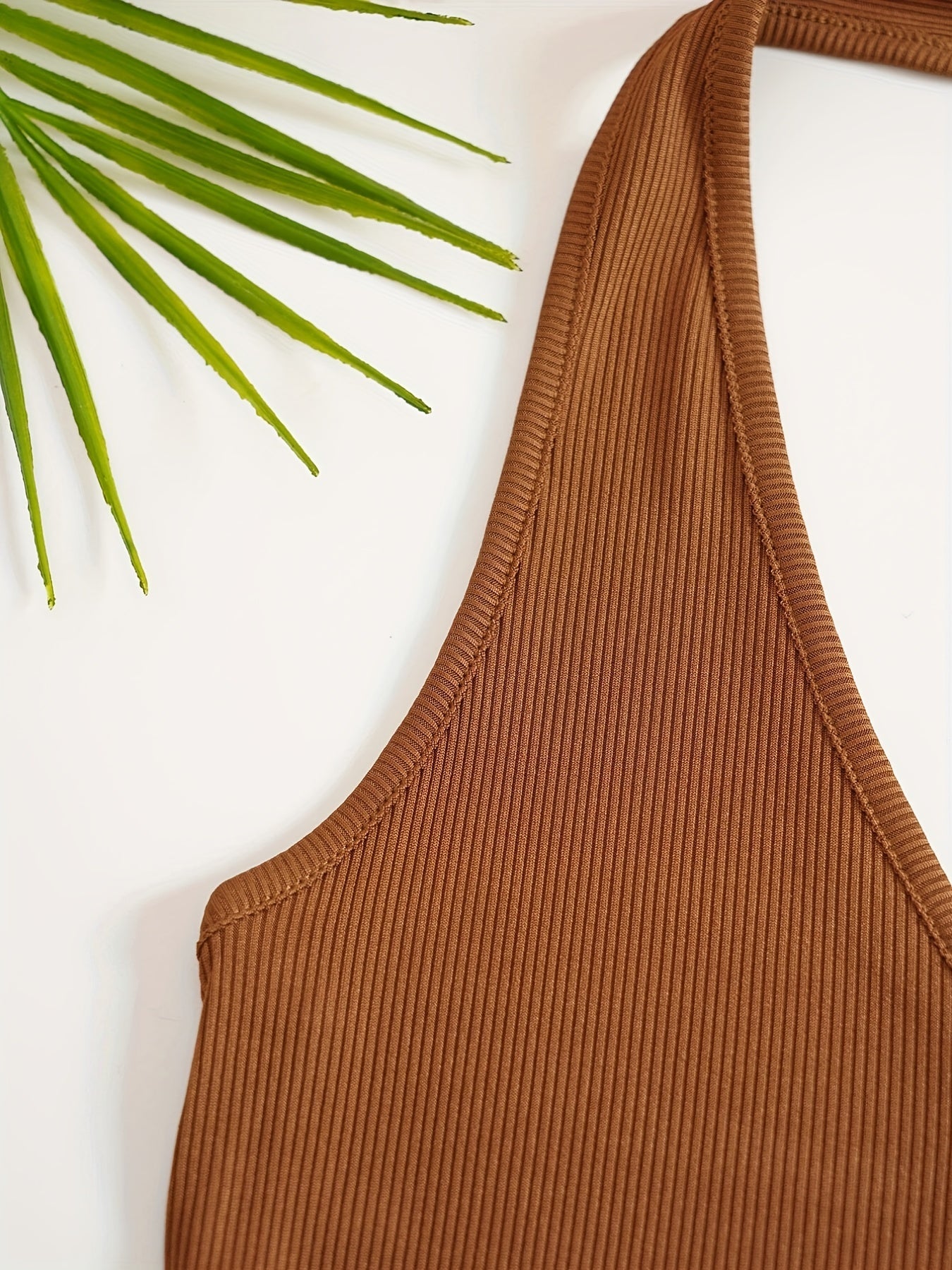 Ribbed Halter Neck Camisole Women's Vest Top