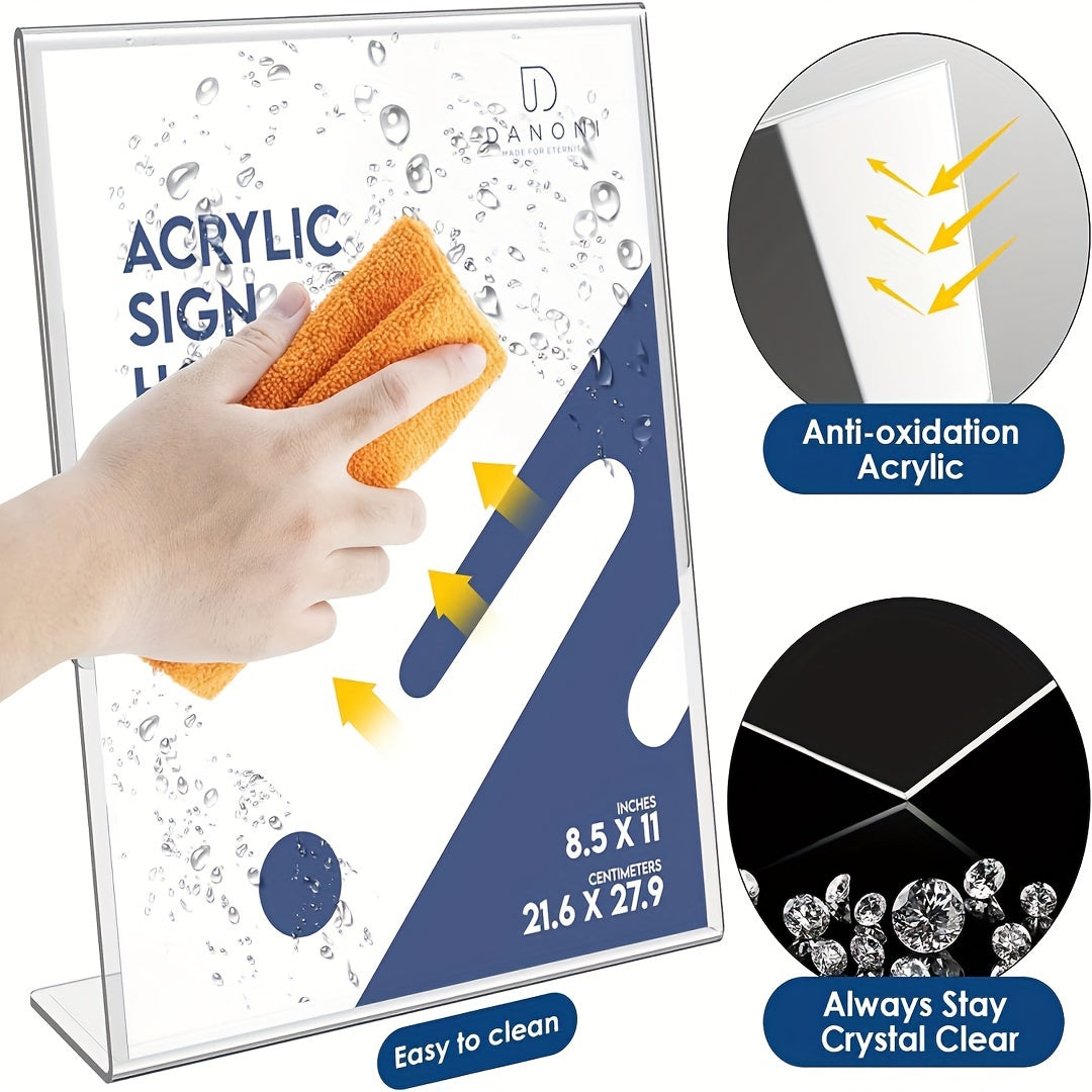 Clear Slanted Back Acrylic Sign Holder 21.08cm x 29 - Tabletop Display Stand