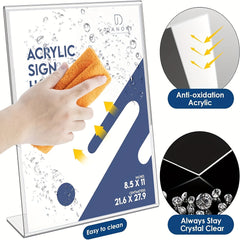 Clear Slanted Back Acrylic Sign Holder 21.08cm x 29 - Tabletop Display Stand