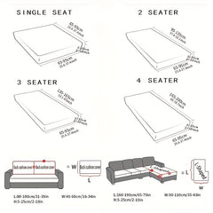 Solid Jacquard Stretch Sofa Slipcover Elastic Band Furniture Protector Sofa Cove