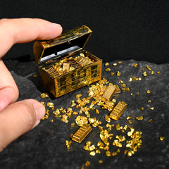 Golden Bar Treasure Box Dollhouse Accessories