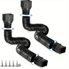 Set of 2 Rain Gutter Drain Extenders, 21-60 Inches, Corrosion Resistant